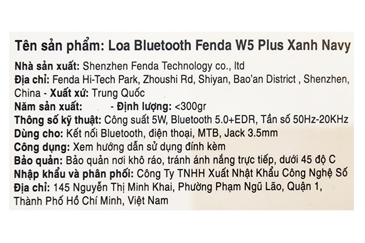 Loa Bluetooth Fenda W5 Plus Màu Xanh Navy