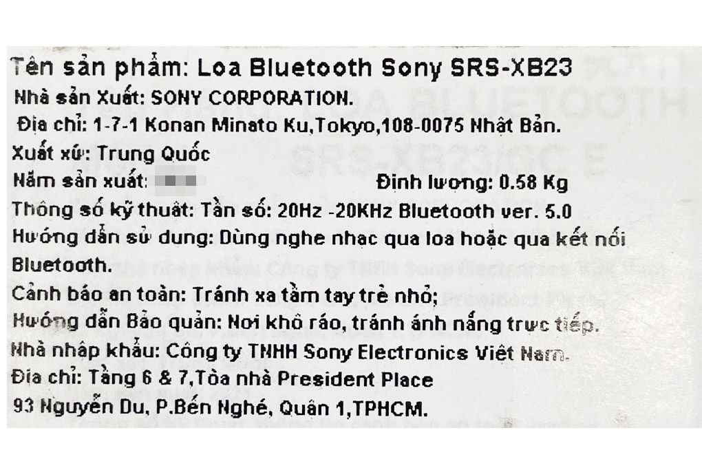 Loa Bluetooth Sony Extra Bass SRS-XB23 Màu Xanh Dương