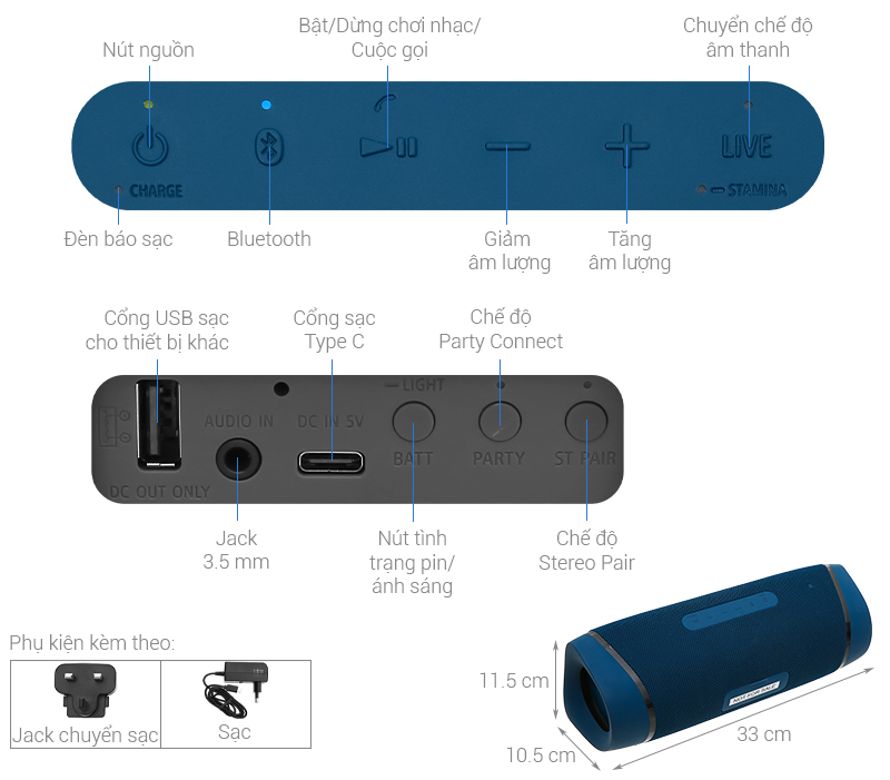 Loa Bluetooth Sony Extra Bass SRS-XB43