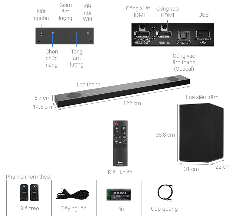 Loa thanh soundbar LG SN9Y