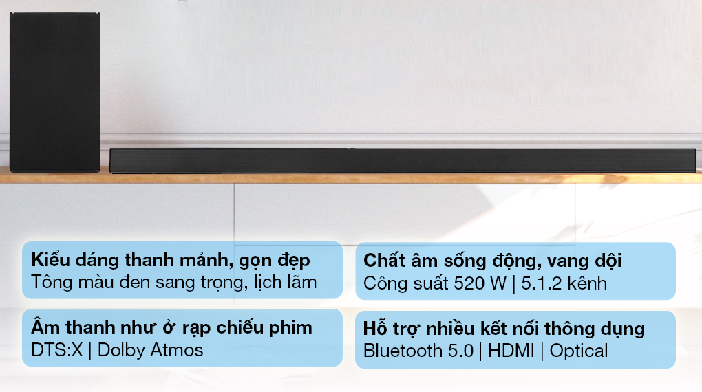 Loa thanh soundbar LG 5.1.2 SN9Y 520W - giá tốt, chính hãng