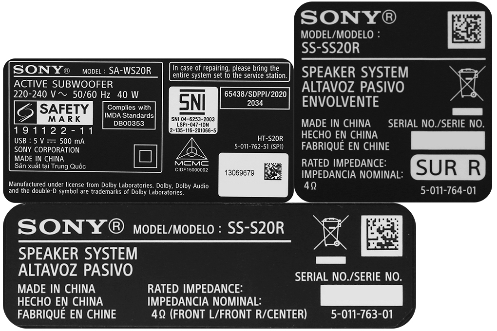 Dàn âm thanh Sony HT-S20R