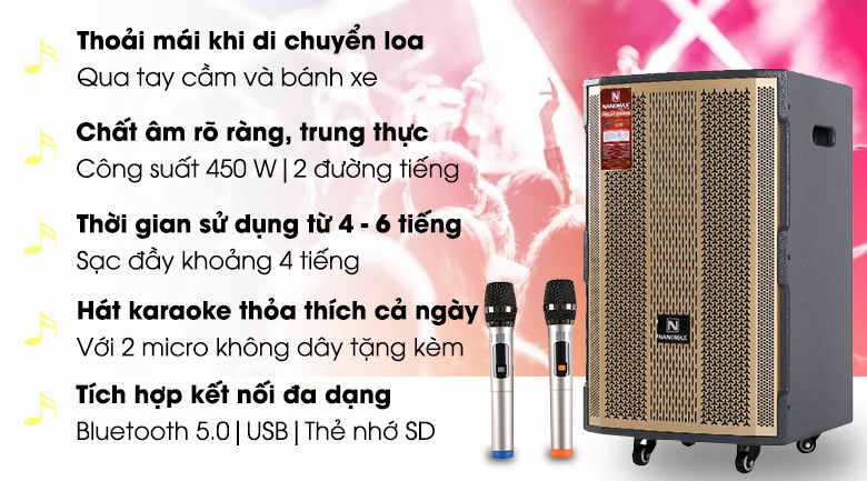 Loa kéo Karaoke Nanomax S-1000 450W