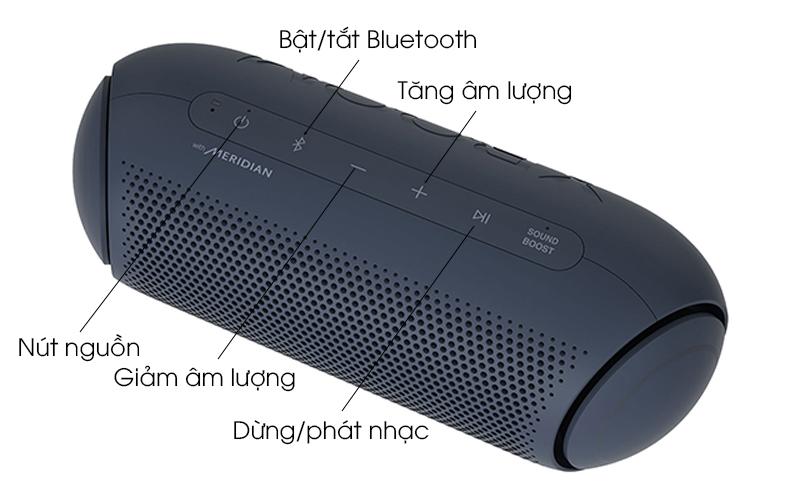 Loa Bluetooth LG Xboom Go PL5 -Nút điều khiển