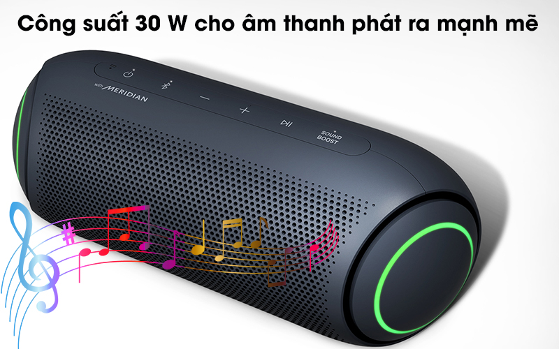 Loa Bluetooth LG Xboom Go PL7 Xanh đen - Công suất