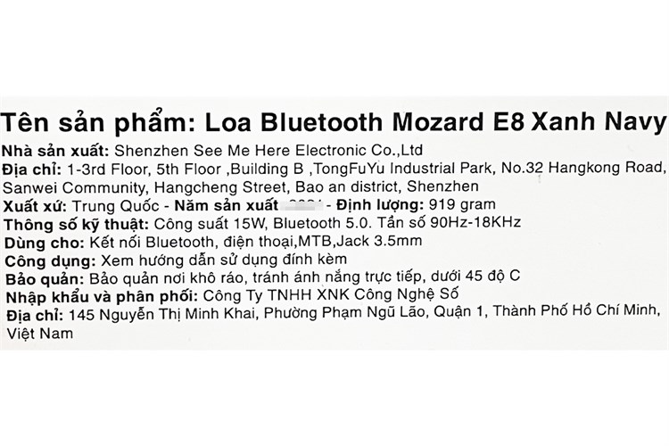 Loa Bluetooth Mozard E8 Màu Xanh Navy