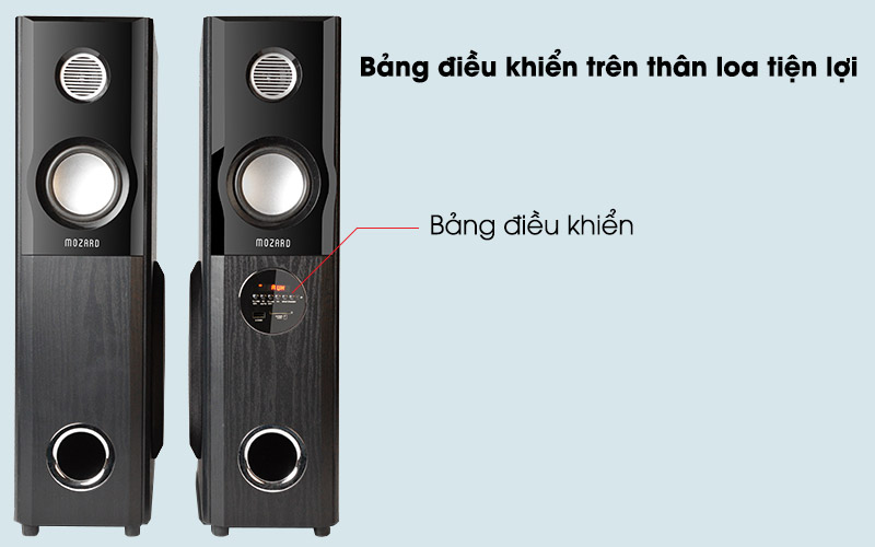 Loa Tháp Bluetooth Mozard M101 Đen - Bảng điều khiển