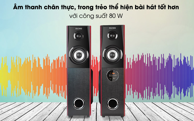 Loa Tháp Bluetooth Mozard M103 Nâu - Công suất