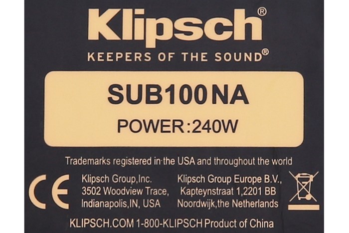 Loa siêu trầm Klipsch SUB100-BK 240W Màu Đen - Vàng đồng