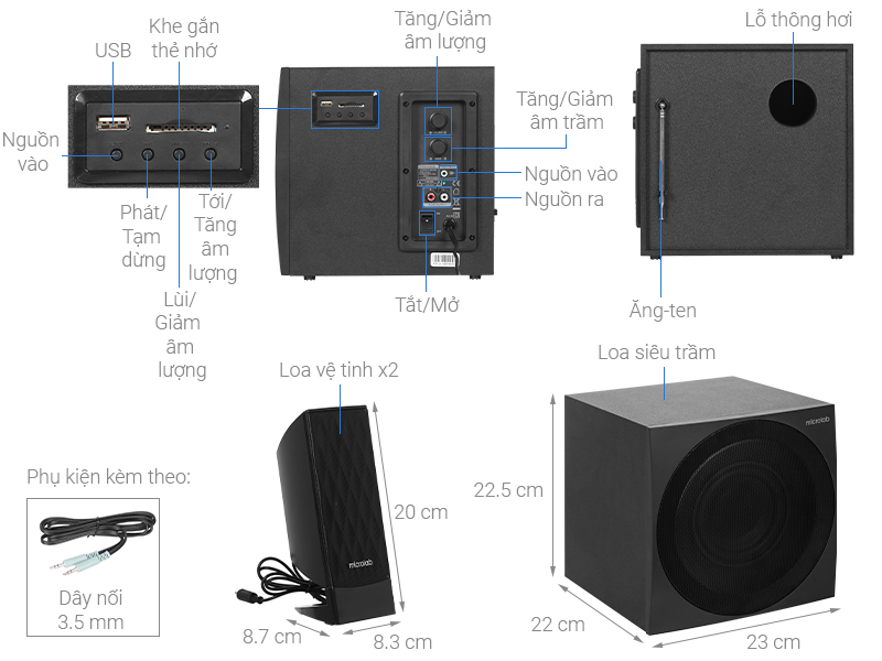 Loa vi tính Bluetooth Microlab M318BT Đen