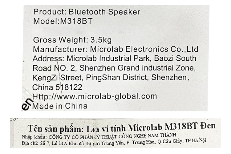 Loa vi tính Bluetooth Microlab M318BT Đen Màu Đen