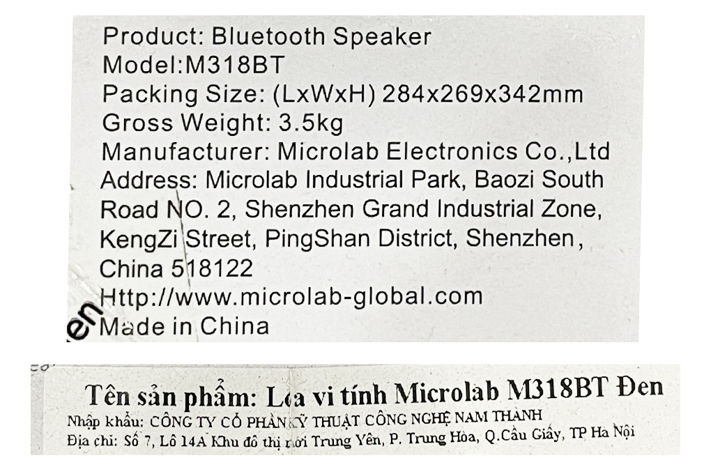 Loa vi tính Bluetooth Microlab M318BT Đen