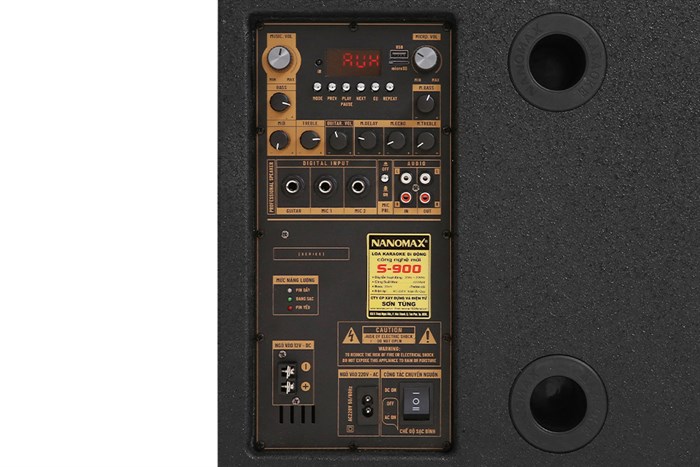 Loa kéo karaoke Nanomax S-900 420W Màu Đen - Vàng