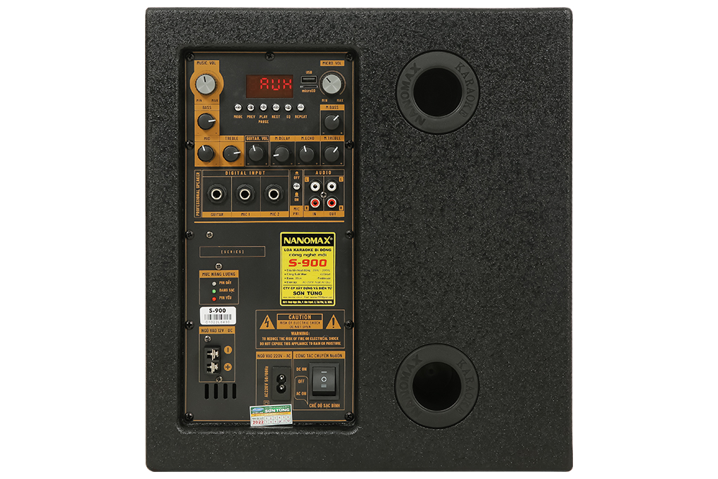Loa kéo karaoke Nanomax S-900 420W Màu Đen - Vàng