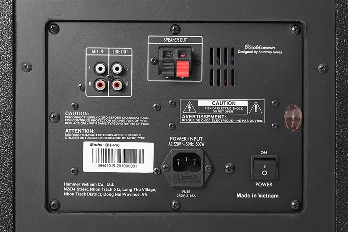 Cặp loa điện karaoke BlackHammer BH-410 400W Màu Đen - Đỏ