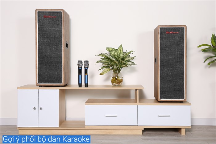 Cặp loa điện karaoke BlackHammer BH-408 400W Màu Đen - Vàng