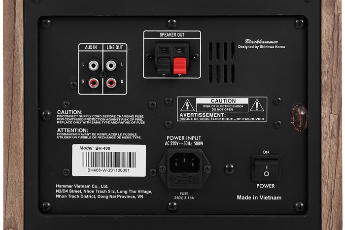 Cặp loa điện karaoke BlackHammer BH-408 400W Màu Đen - Vàng