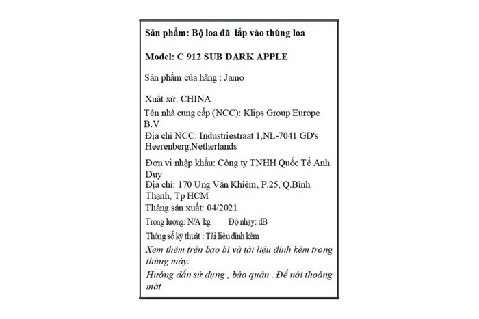 Loa siêu trầm Jamo C912SUB 400W Màu Đen