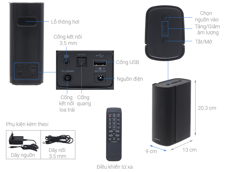 Loa vi tính Bluetooth Creative T100 Đen