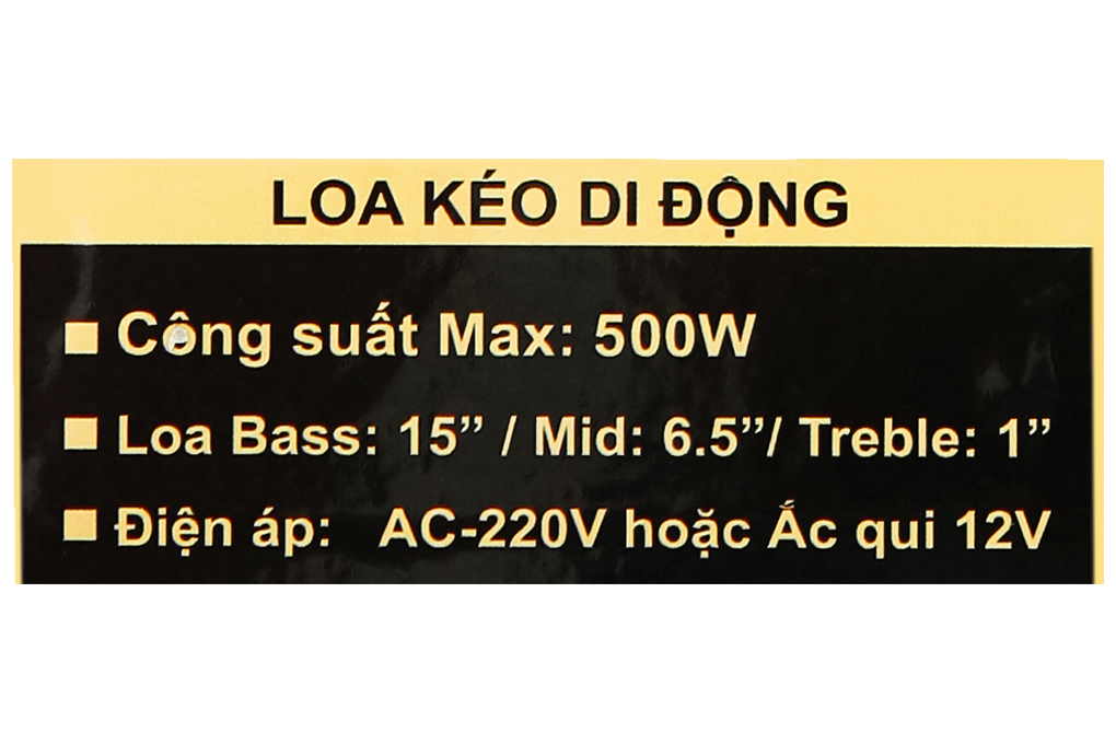 Loa kéo karaoke Mobell MK-6080 500W Màu Đen - Vàng