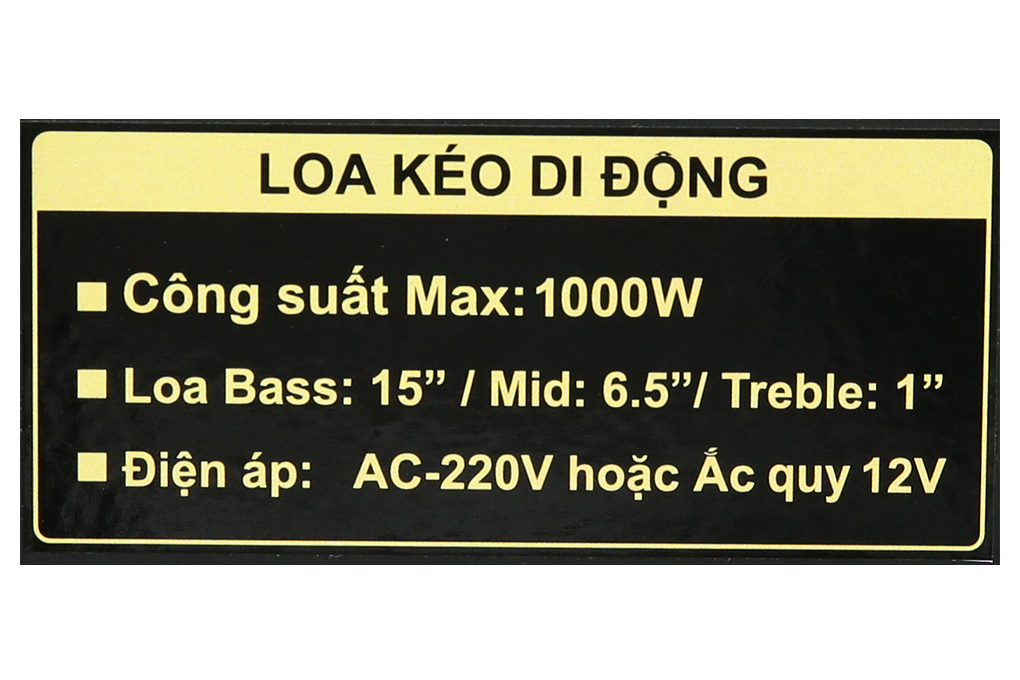 Loa kéo karaoke Mobell MK-7080 1000W Màu Đen - Vàng