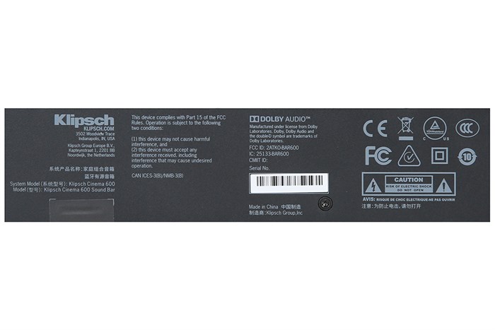 Bộ loa thanh Klipsch Cinema 600 600W Màu Đen