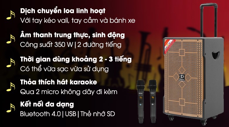 Loa Bluetooth Karaoke Dalton TS-12G350N