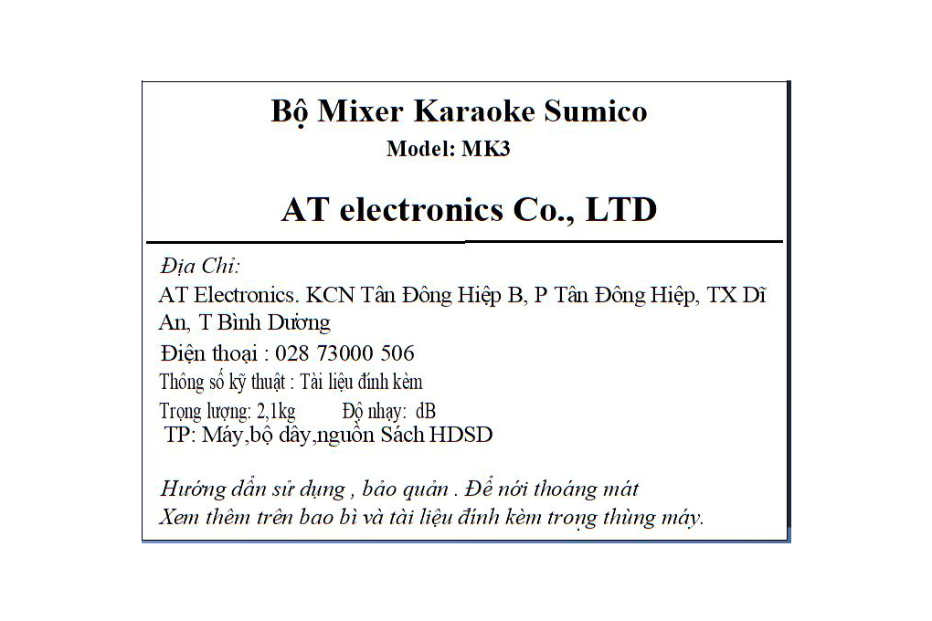 Bộ Mixer Karaoke Sumico MK3 giá rẻ