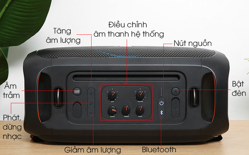 Loa bluetooth JBL Partybox On-The-Go - Bảng điều khiển 