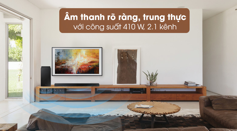 Loa thanh Samsung HW-A550 - Trải nghiệm âm thanh vang dội, cuốn hút cùng loa 2.1 kênh, công suất 410 W