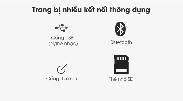 Loa Bluetooth Mozard BT100 Đen - Kết nối đa nền tảng nhờ tích hợp nhiều dạng kết nối thông dụng
