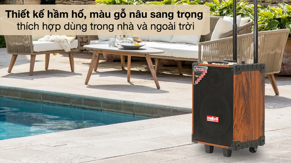 Loa kéo Mobell MK-2120C 30W - Thiết kế hầm hố, màu gỗ nâu sang trọng