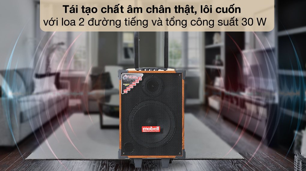 Loa kéo Mobell MK-2120C 30W - Tái tạo chất âm chân thật, lôi cuốn với loa 2 đường tiếng và tổng công suất 30 W