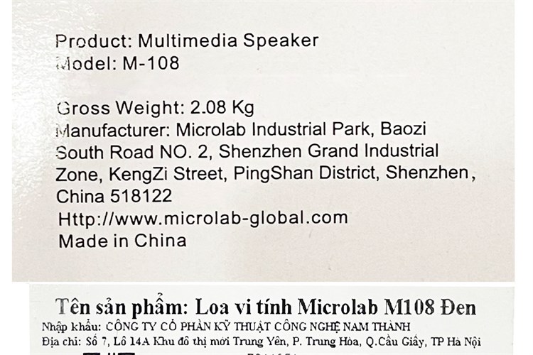 Loa vi tính Microlab M108 Màu Đen