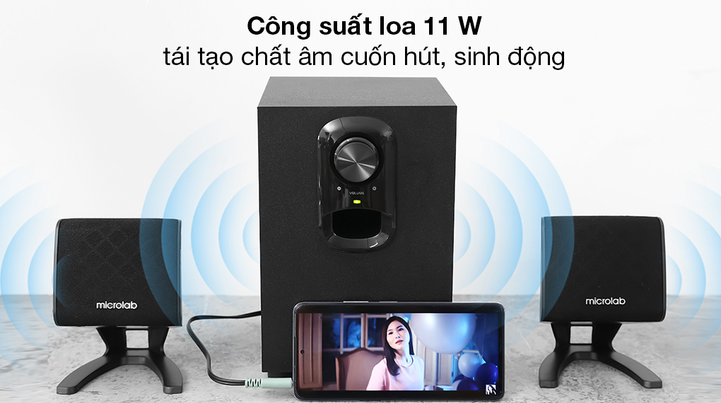 Loa vi tính Microlab M108 - Âm thanh sống động, rõ nét cùng công suất 11 W