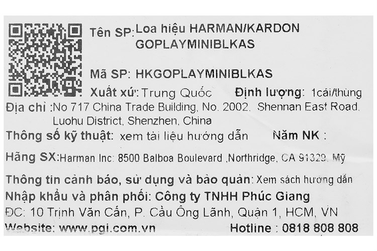 Loa Bluetooth Harman Kardon Go + Play mini Màu Đen