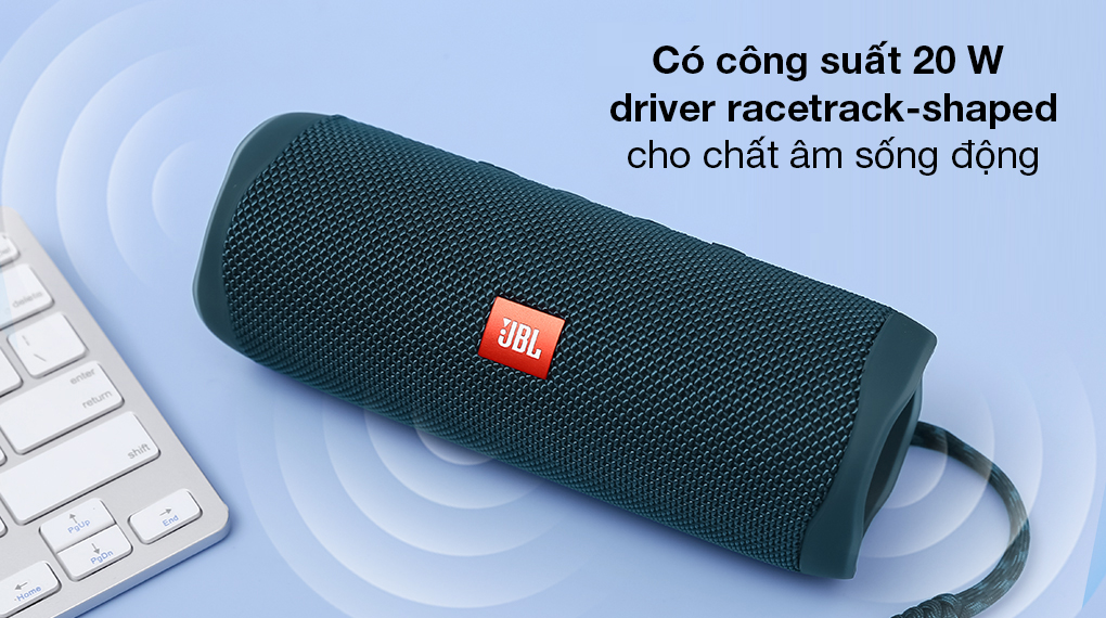 Loa Bluetooth JBL Flip 5 - Âm thanh trung thực, cuốn hút cùng công suất 20 W, driver dạng racetrack-shaped