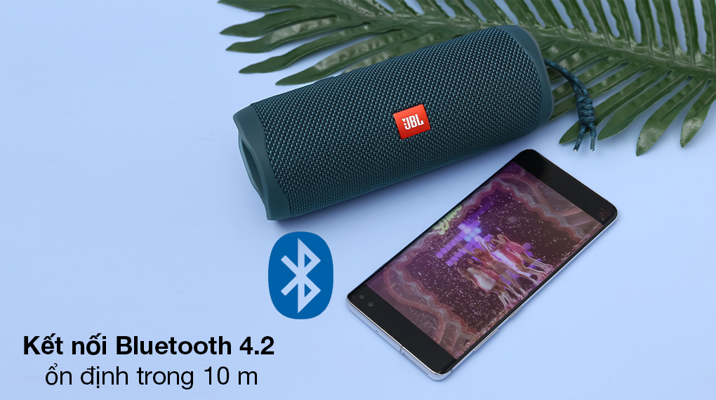 Loa Bluetooth JBL Flip 5 - Chuẩn kết nối Bluetooth 4.2 ổn định trong khoảng cách tối đa 10 m