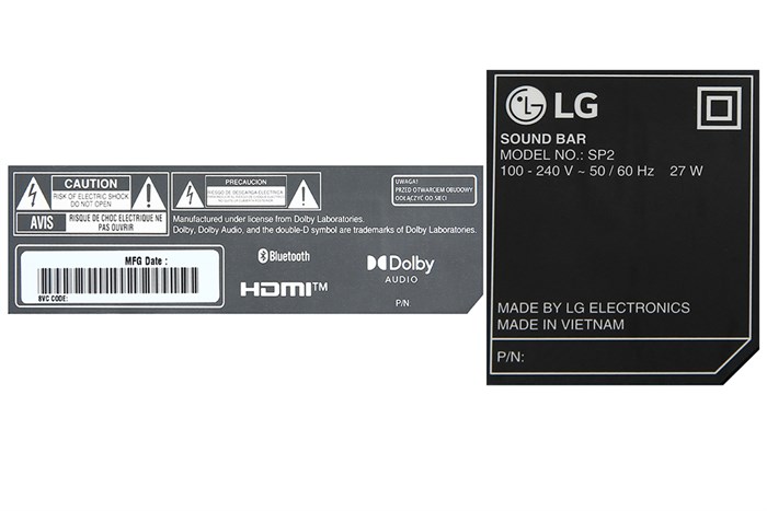 Loa thanh LG SP2 100W Màu Đen