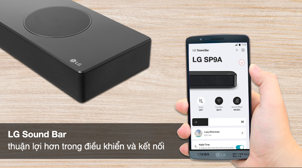 Loa thanh LG SP9A - Điều khiển qua điện thoại linh hoạt với ứng dụng LG Sound Bar