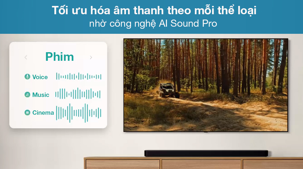 Loa thanh LG SP9A - Tối ưu hóa âm thanh theo thể loại nhờ công nghệ AI Sound Pro