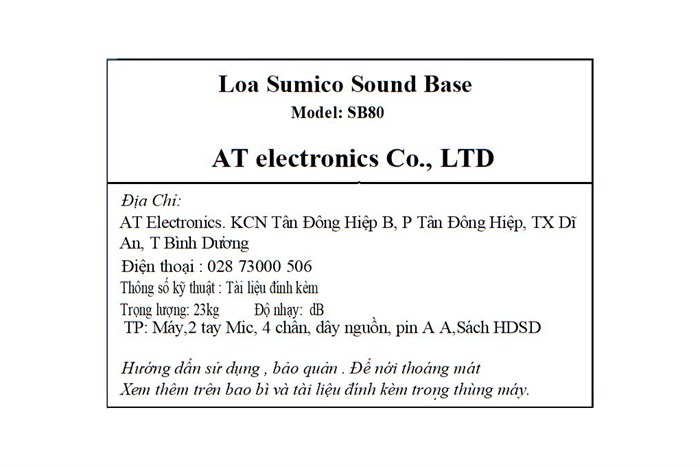 Loa điện karaoke Sumico Sound Base 80 250W Màu Đen - Vàng
