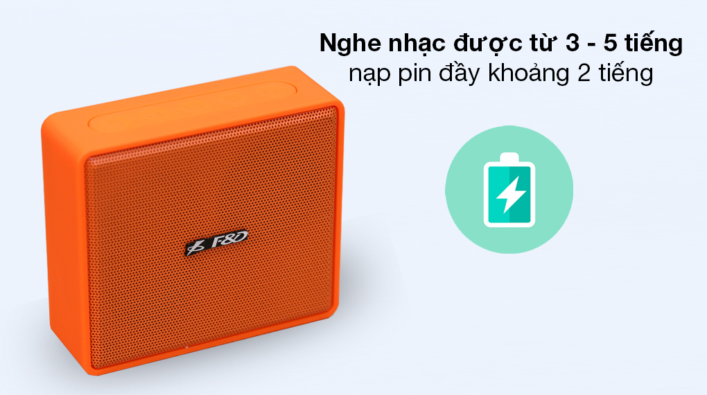 Loa Bluetooth Fenda W5 Cam/ Vàng Chanh - Nghe nhạc liền mạch đến 3 - 5 giờ