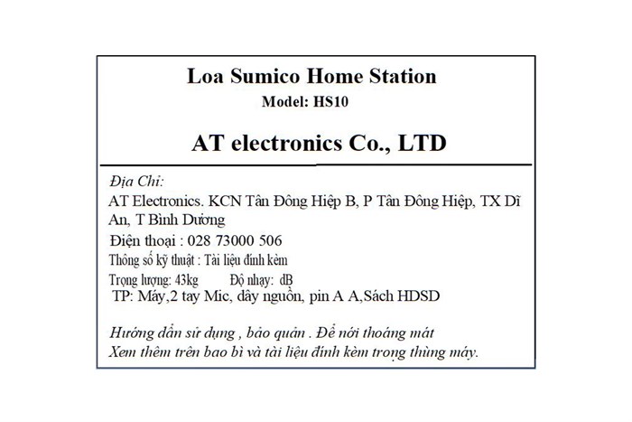 Loa điện karaoke Sumico Home Station 10 350W Màu Đen - Vàng