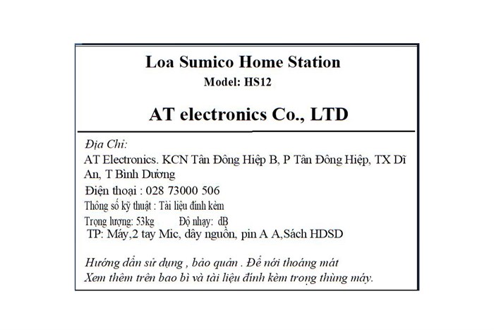 Loa điện karaoke Sumico Home Station 12 450W Màu Đen - Vàng