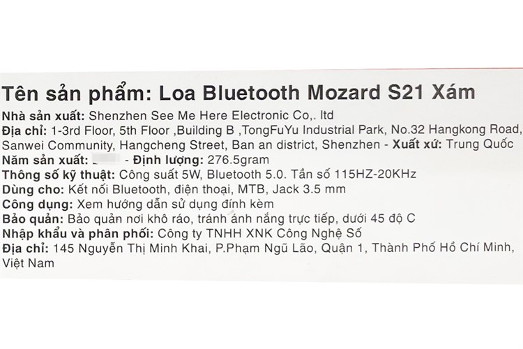 Loa Bluetooth Mozard S21 Màu Xám