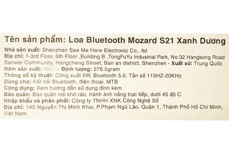 Loa Bluetooth Mozard S21 Màu Xanh Dương