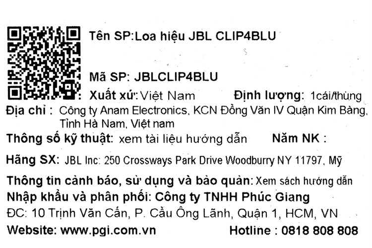 Loa Bluetooth JBL Clip 4 Màu Xanh dương đậm