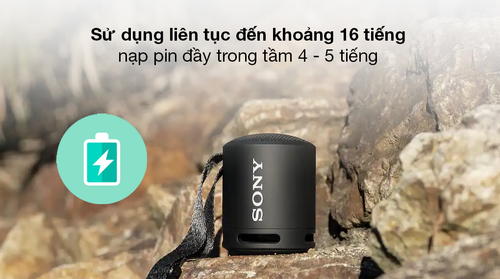 Loa Bluetooth Sony SRS-XB13 - Kéo dài thời gian tiệc tùng cùng thời lượng pin đến khoảng 16 tiếng