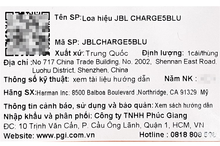 Loa Bluetooth JBL Charge 5 Màu Xanh Dương